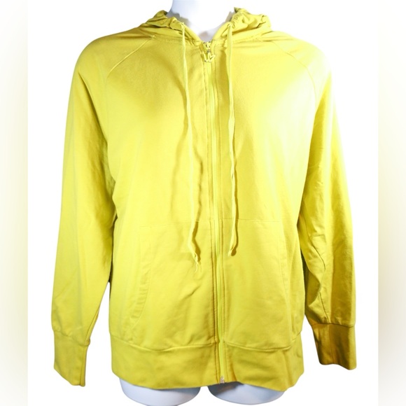 Lane Bryant LIVI Active Long Sleeve Jacket Hoodie Lemon-Lime Color - Picture 1 of 9